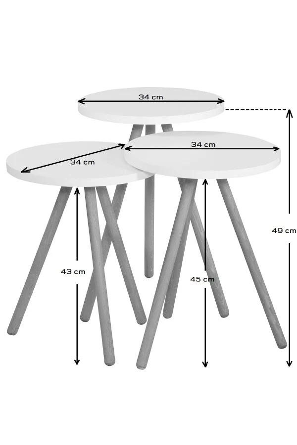 Set 3 masute White