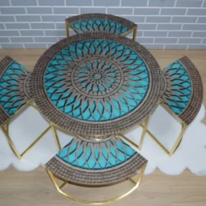Set Masa cu Blat Sticla Sufragerie Zigon 55