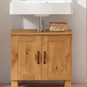 Masca de lavoar »Rodby« din lemn masiv, cu manere metalice, latime 60 cm