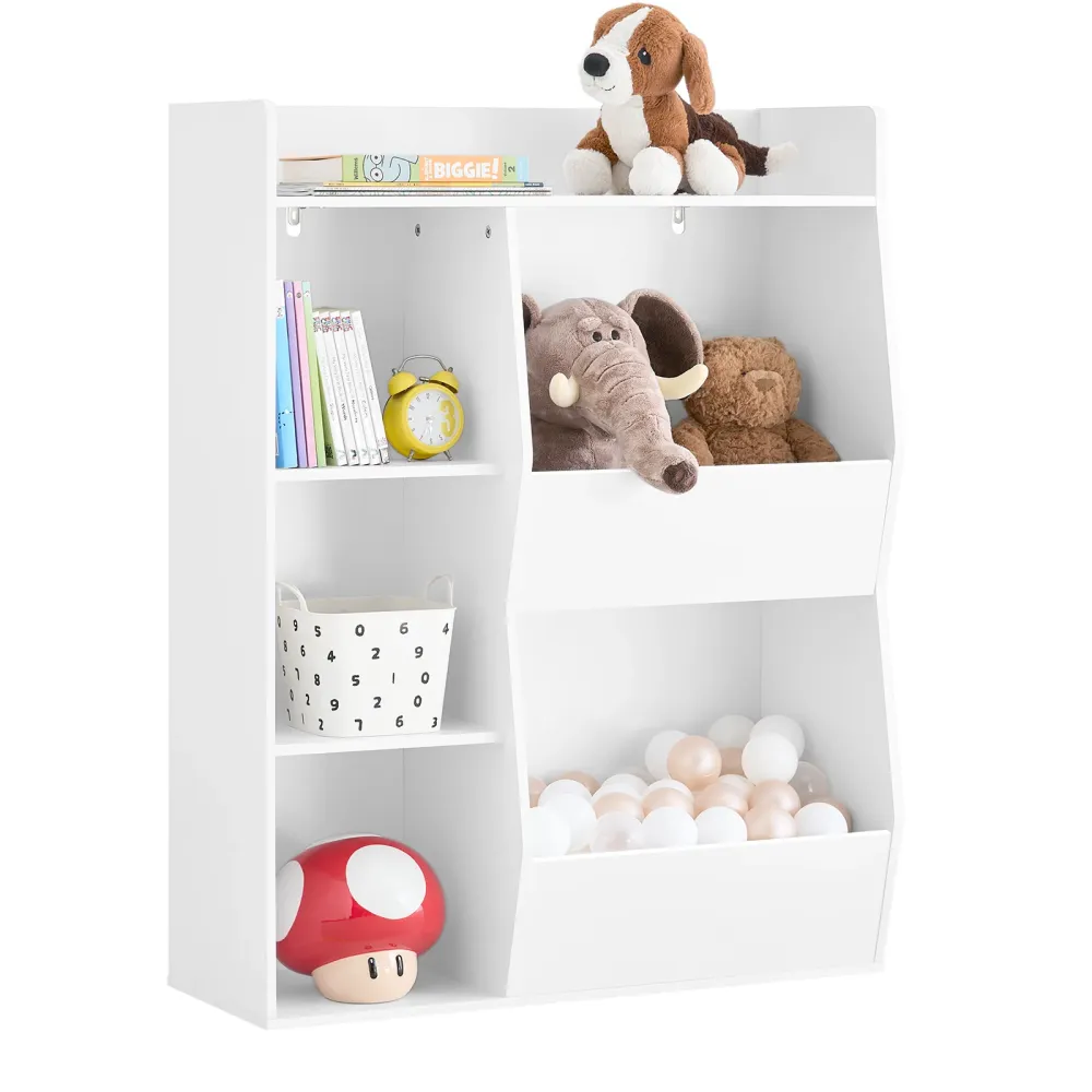 Pre-sare SoBuy KMB55-K-W Bibliotecă Montessori pentru copii - Raft pentru jucării cu 5 compartimente deschise - Bibliotecă...