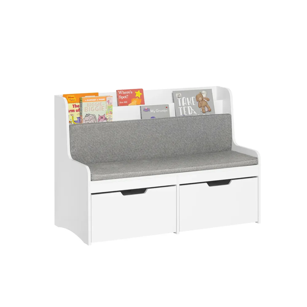 SoBuy Bancă cu bibliotecă pentru copii 100x45x70cm KMB66-W