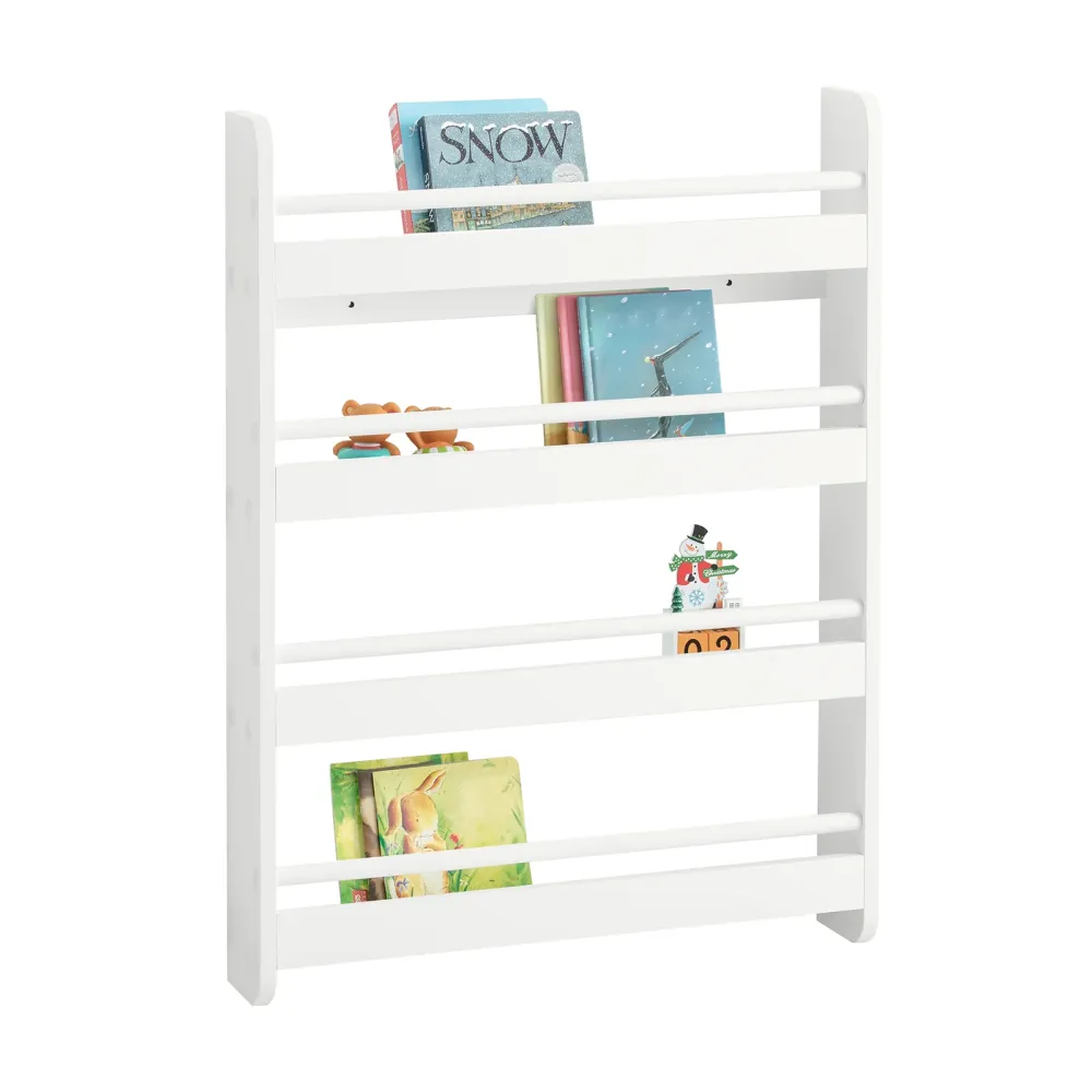SoBuy Bibliotecă cu economie de spațiu pentru copii 60x12x80cm KMB08-K-W