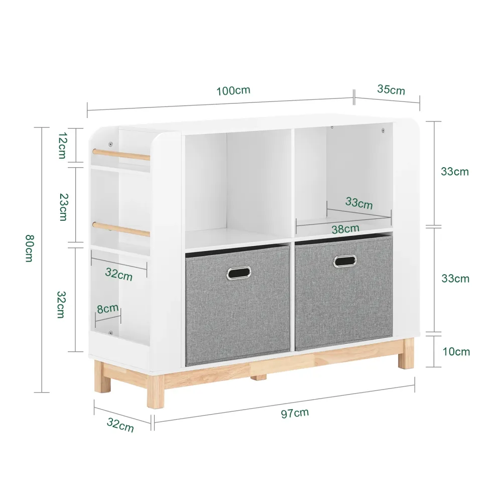 SoBuy Raft biblioteca pentru copii 100x35x80cm KMB85-W