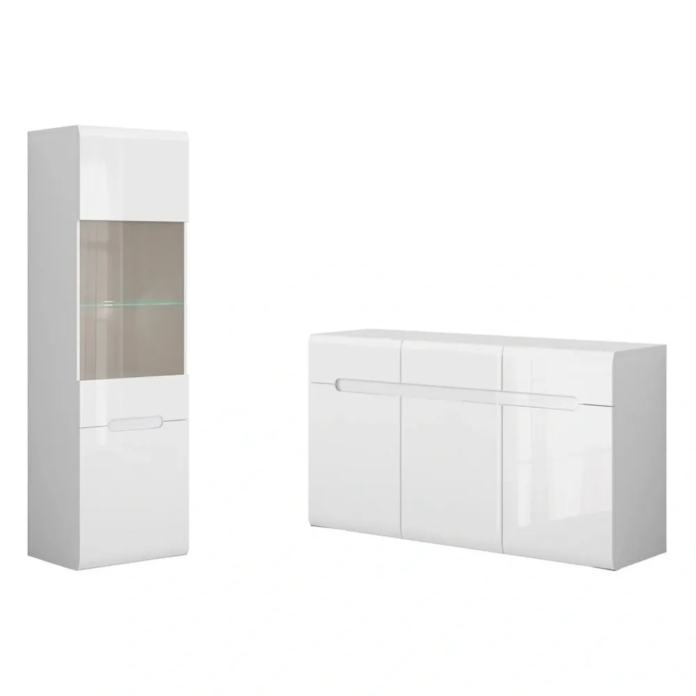 Mobilier living AZTECA TRIO, alb, PAL, 2 piese