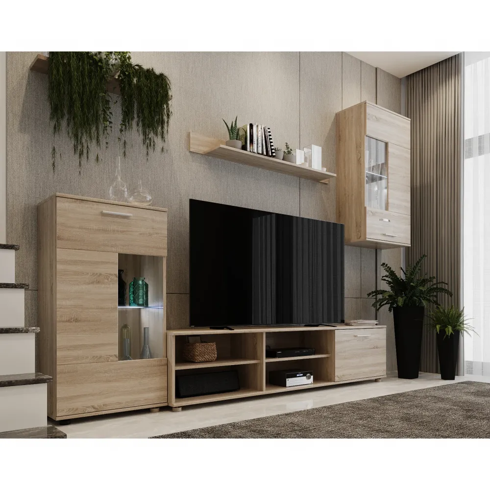 Set living FRONTAL 1 NEW, stejar sonoma, DTD foliat, 230x39x190 cm