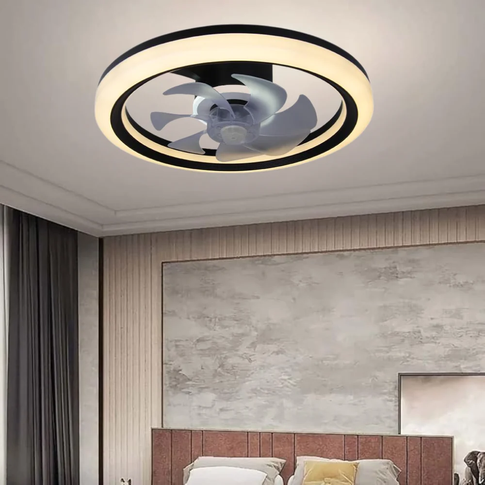 Plafoniera LED cu Ventilator, 45W, CCT, 4200 lm, Negru