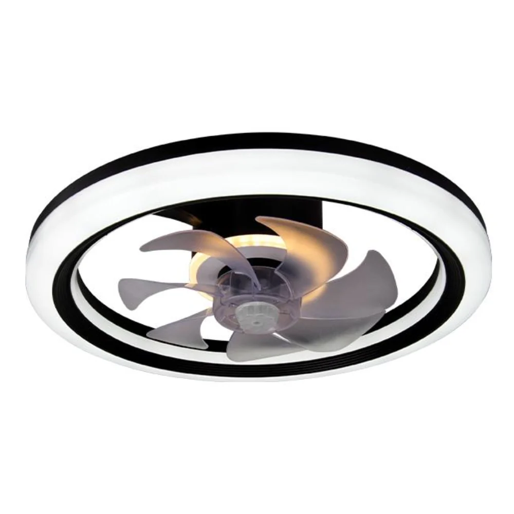 Plafoniera LED cu Ventilator, 45W, CCT, 4200 lm, Negru