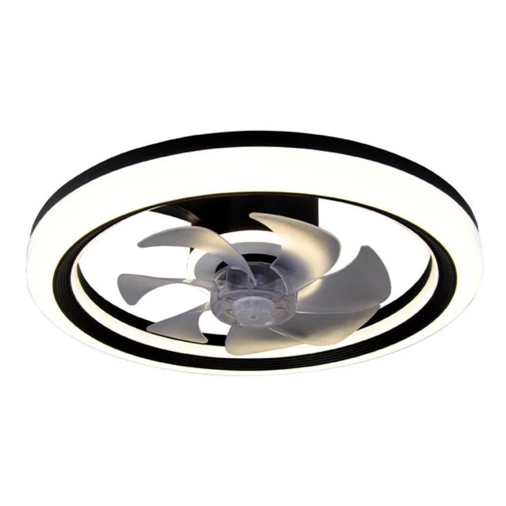 Plafoniera LED cu Ventilator, 45W, CCT, 4200 lm, Negru