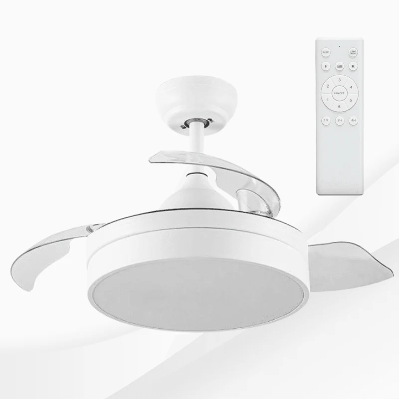 Ventilator de tavan cu lustra LED CCT Messe 72W, 6 trepte de viteza, alb