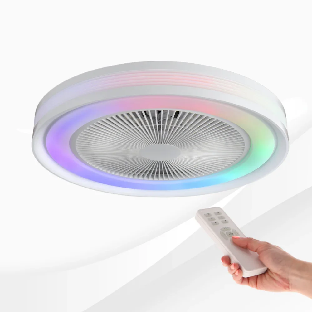 Ventilator De Tavan Cu Lustra LED CCT+RGB si Telecomanda, 6 Trepte De Viteza