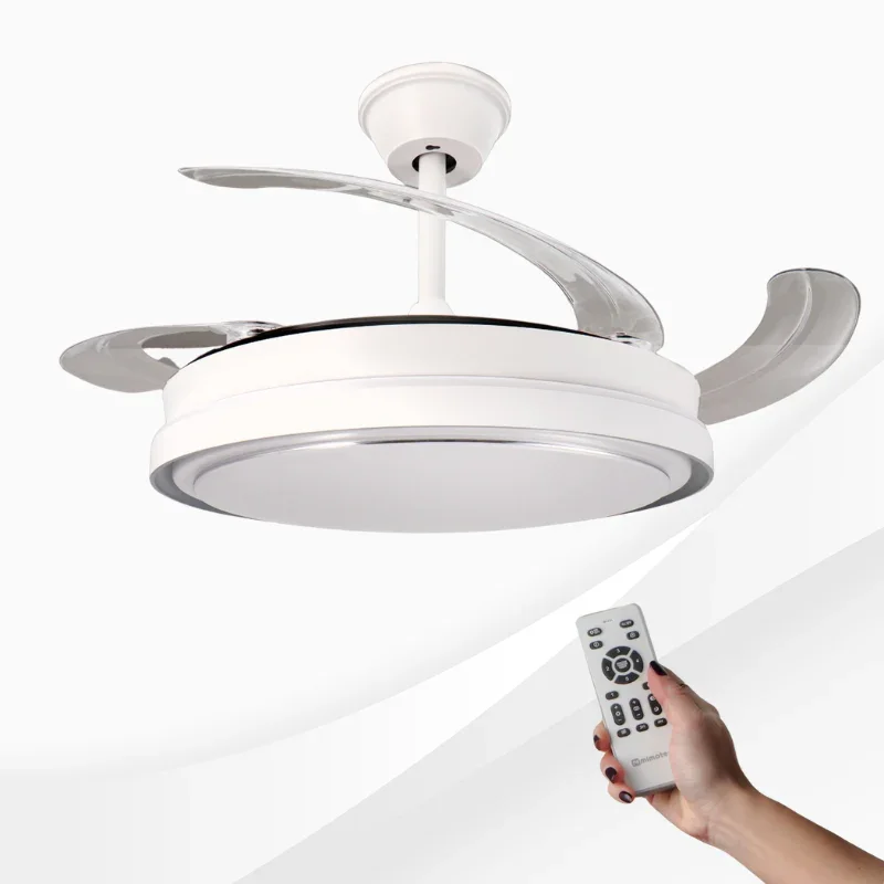 Ventilator de tavan cu lustra LED Hood Star, CCT, 6 viteze, vara-iarna, silentios