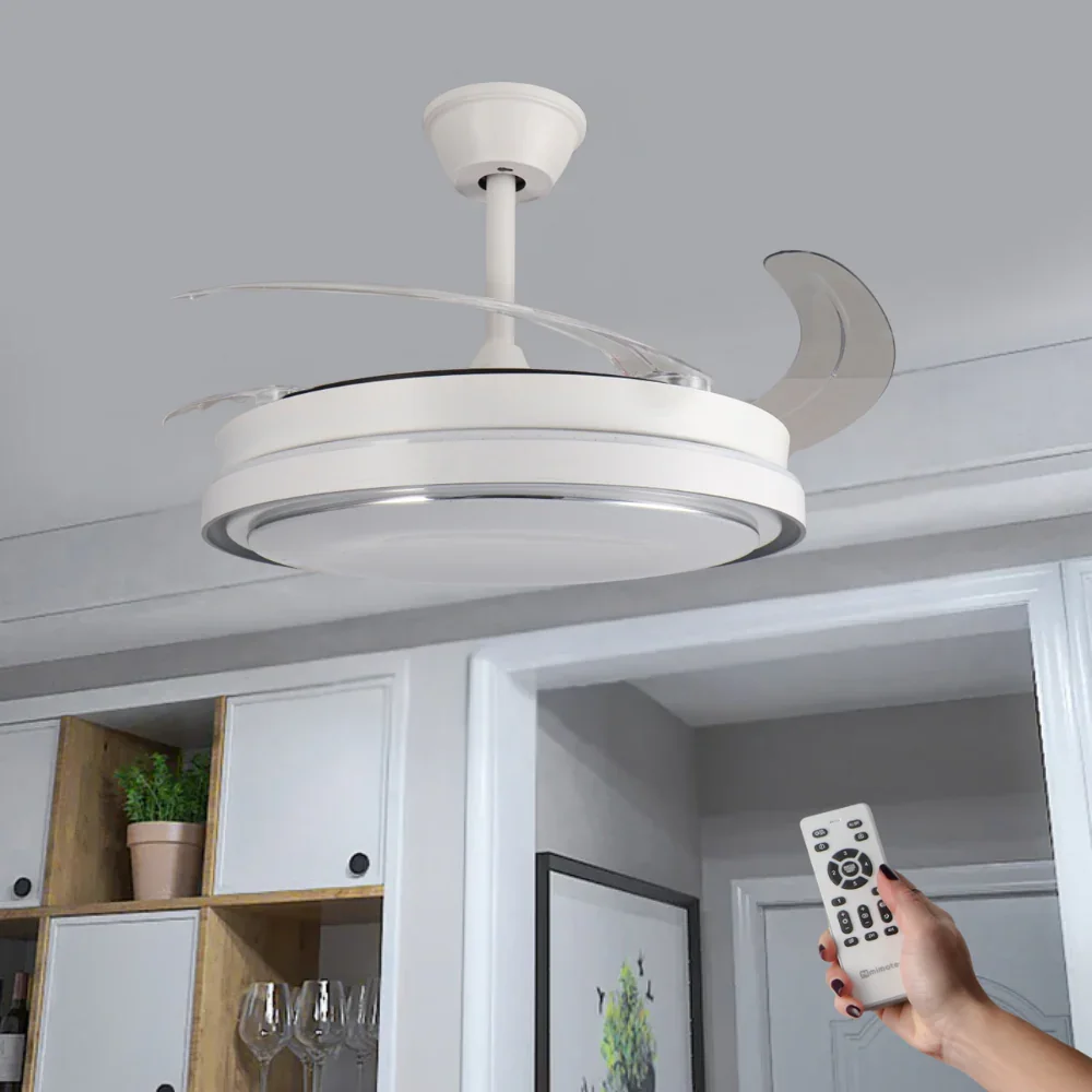 Ventilator de tavan cu lustra LED Hood Star, CCT, 6 viteze, vara-iarna, silentios