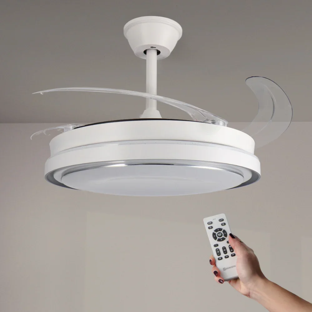 Ventilator de tavan cu lustra LED Hood Star, CCT, 6 viteze, vara-iarna, silentios