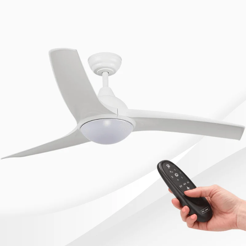 Ventilator tavan cu lustra LED Ivara 58W, 6 viteze, Silentios, Alb