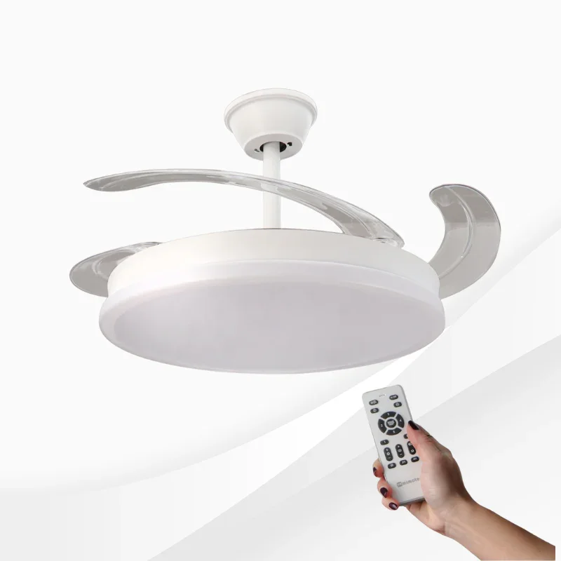 Ventilator de tavan cu lustra LED Otah, CCT, 6 viteze, vara-iarna, silentios