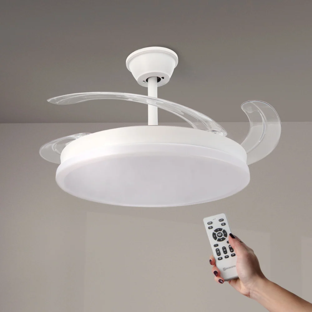 Ventilator de tavan cu lustra LED Otah, CCT, 6 viteze, vara-iarna, silentios