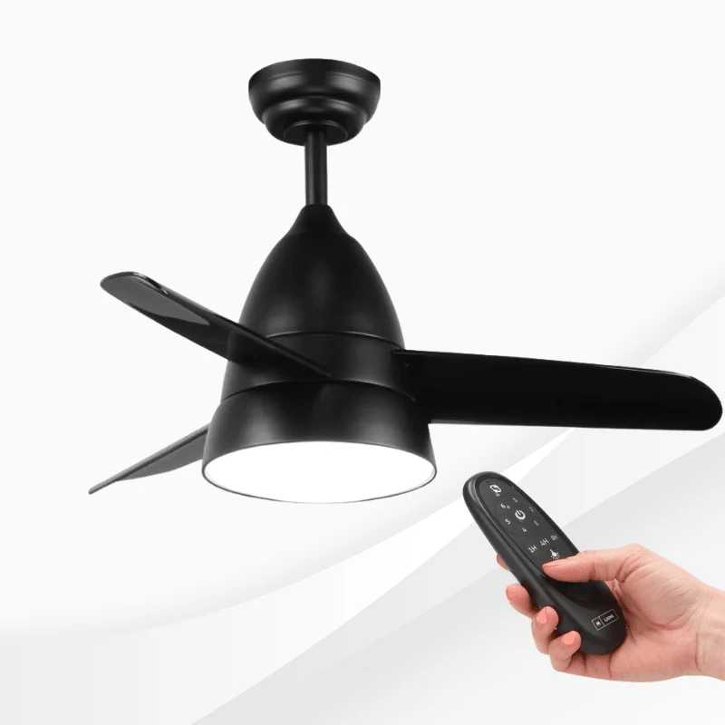 Ventilator tavan cu lustra LED Silence 54W, 6 viteze, Silentios, Negru