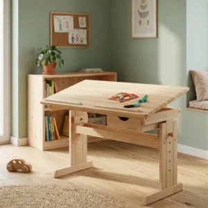 Masa birou Julia, pin, lemn, 109x55x63/96 cm