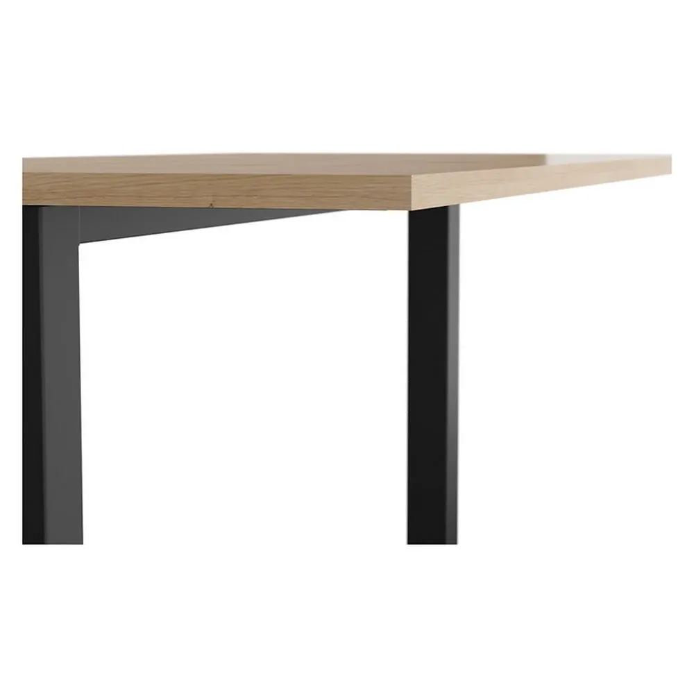 Masa birou SPACE OFFICE, stejar artisan/negru, PAL laminat/metal, 160x68x76 cm