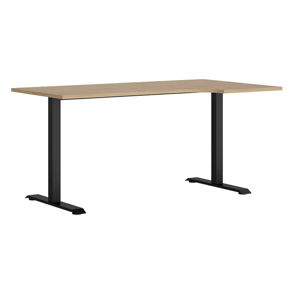 Masa birou SPACE OFFICE, stejar artisan/negru, PAL laminat/metal, pe dreapta, 160x90x76 cm