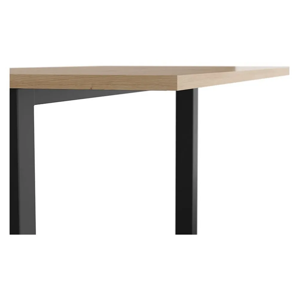 Masa birou SPACE OFFICE, stejar artisan/negru, PAL laminat/metal, 140x68x76 cm