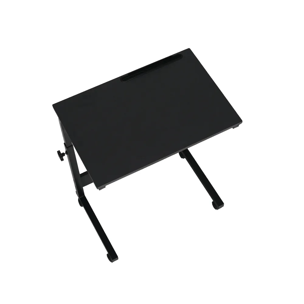 Masa birou WESTA, negru, metal, cu roti, 60x40x70/90 cm