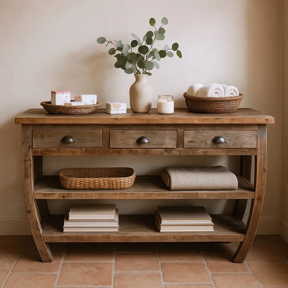 Bufet lateral din lemn de tec recuperat 180x60x80cm