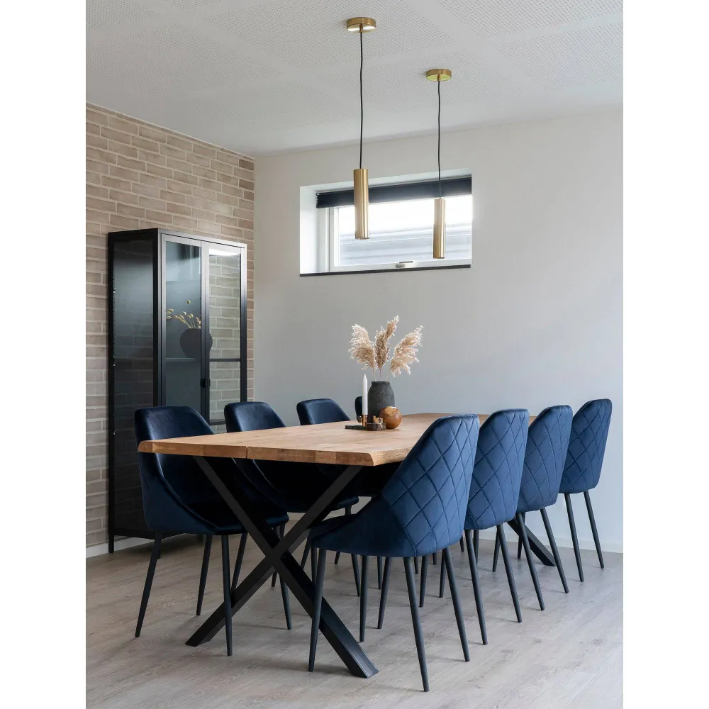 Toulon Masa de dining cu margine ondulata din stejar, natur, 95x240x75 cm
