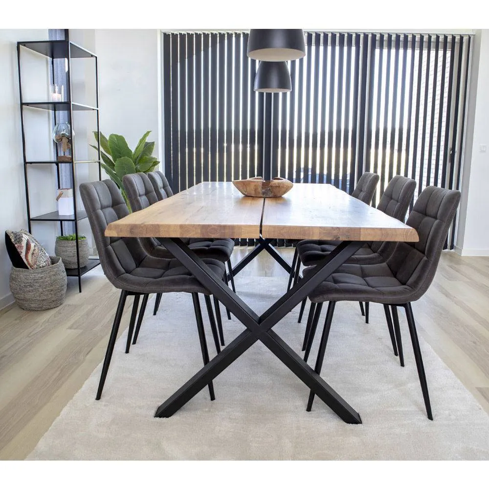 Toulon Masa de dining cu margine ondulata, stejar, natur 95x200x75 cm