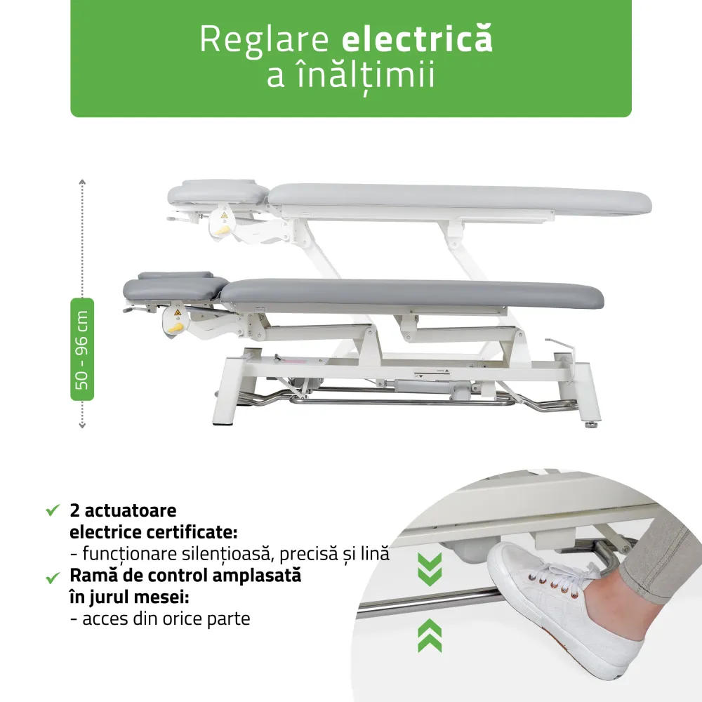 Masă de masaj electrică Proxima V4 ERGO | Pat de masaj electric | 4-Segmente | Telecomandă manuală | Ramă de control | 3 a...