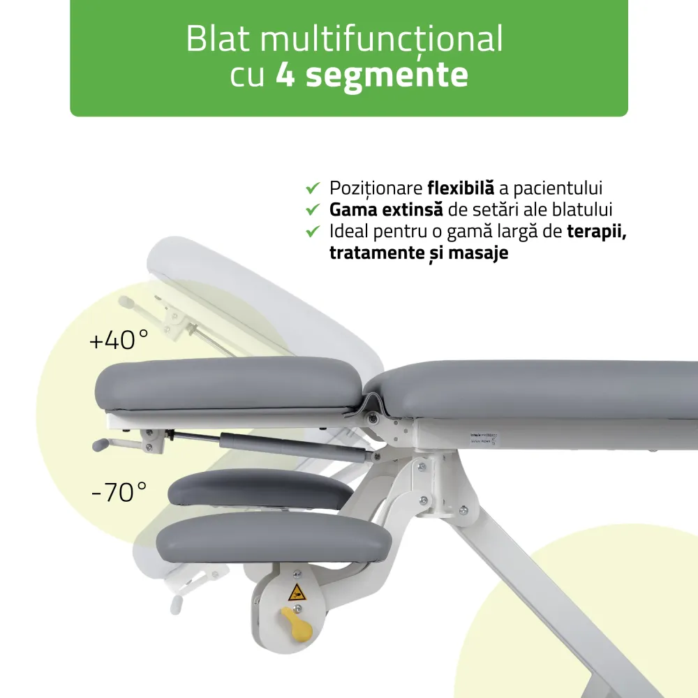 Masă de masaj electrică Proxima V4 ERGO | Pat de masaj electric | 4-Segmente | Telecomandă manuală | Ramă de control | 3 a...