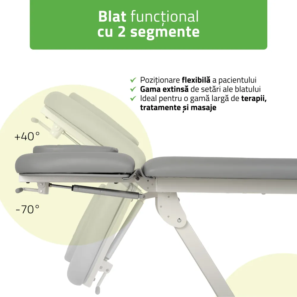 Masă de masaj electrică Proxima V2 ERGO | Pat de masaj electric | 2-Segmente | Telecomandă manuală | Ramă de control | 3 a...