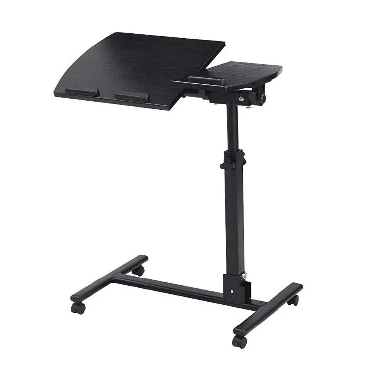 Masă Reglabilă pentru Laptop, Tip Birou, cu Roți, Înălțime Ajustabilă, Design Modern