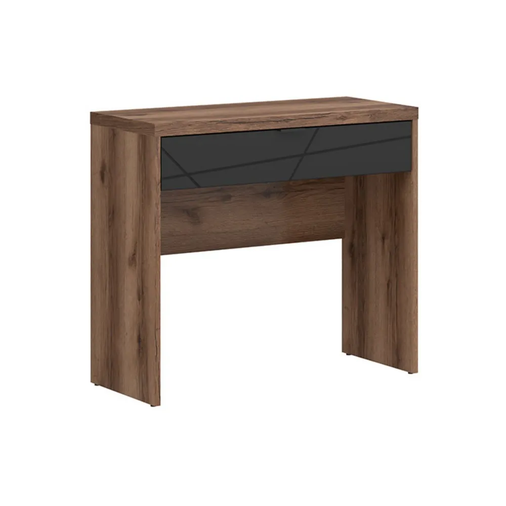 Masa de toaleta FORN, nuc/negru mat, PAL, 90x38.5x79.5 cm