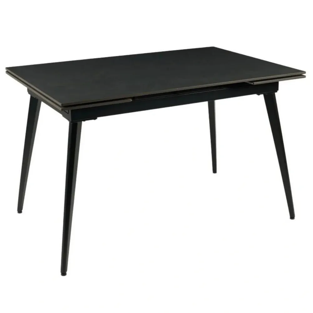 Masa extensibila Elementis REEF - Ceramica si Metal - 120/180x80x76 cm - Negru
