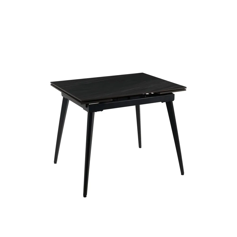 Masa extensibila Elementis REEF - Ceramica si Metal - 90/140x70x75 cm - Gri Antracit si Negru