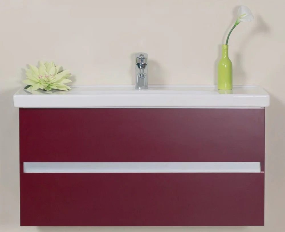 Arthema Frame Masca lavoar baie suspendata 96x43xH48 cm, bordeaux mat