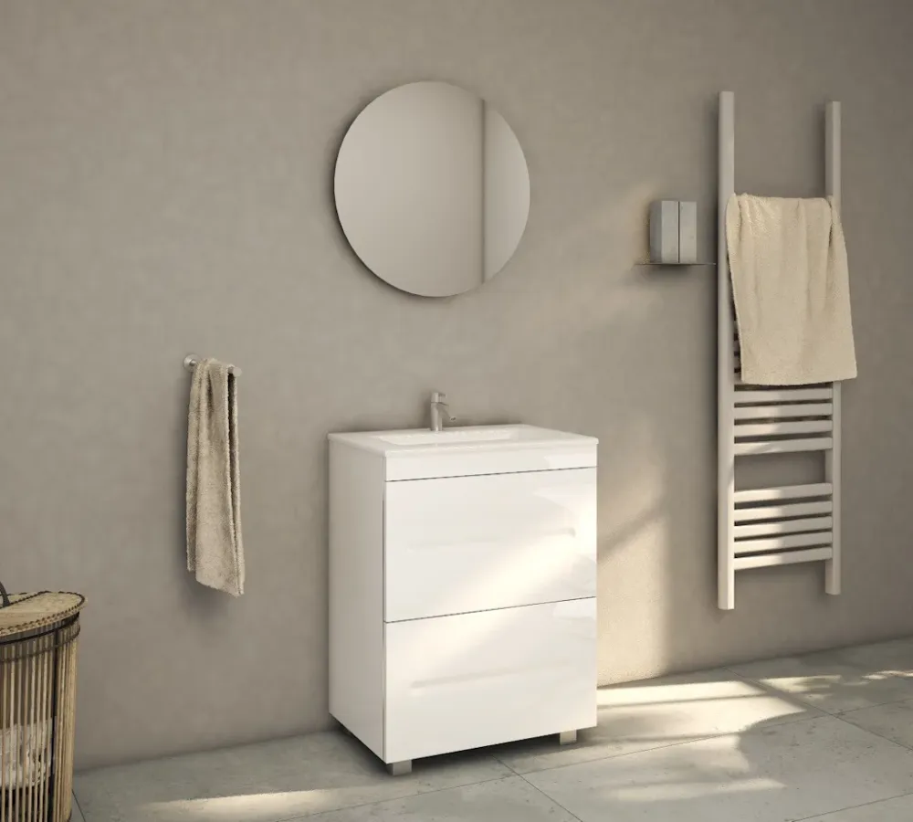 Belform Atlantis Masca lavoar baie suspendata cu 2 sertare 80x48xH78 cm, alb