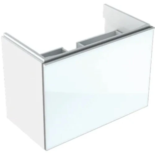 Geberit Acanto Masca lavoar baie cu sertar sticla alba 74x42 cm, corp alb lucios