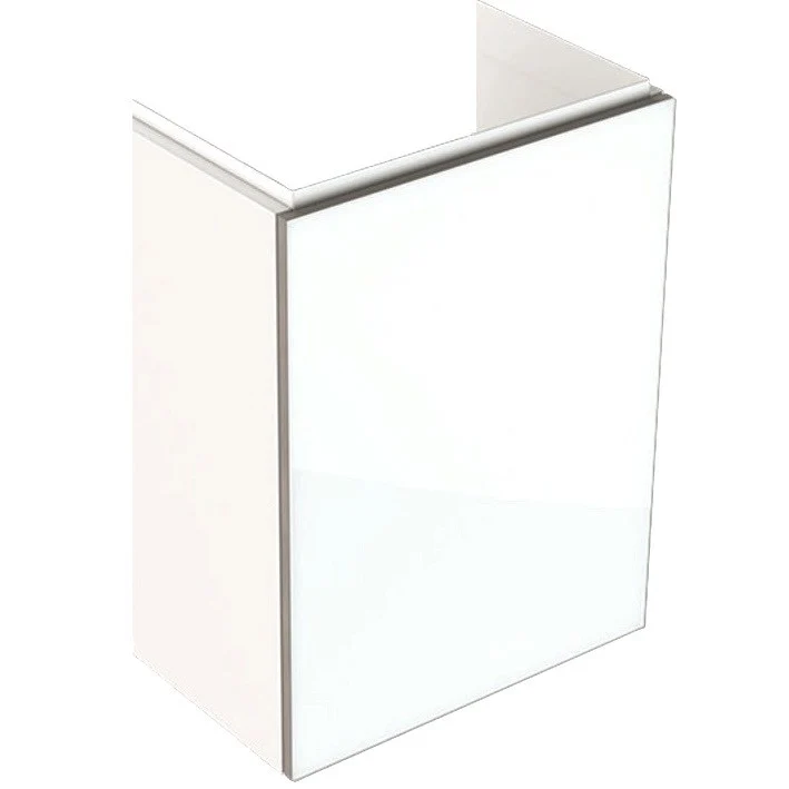 Geberit Acanto Masca lavoar baie cu usa sticla alba, 40x25xH54 cm, corp alb lucios