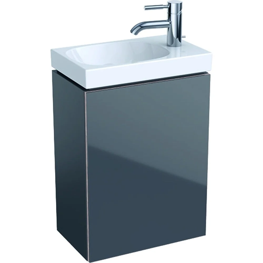 Geberit Acanto Masca lavoar baie cu usa sticla antracit, 40x25xH54 cm, corp antracit mat (lava)