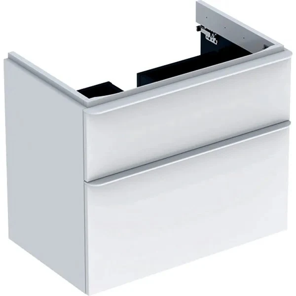 Geberit Smyle Square Masca lavoar baie suspendata cu 2 sertare 73x47 cm, alb lucios