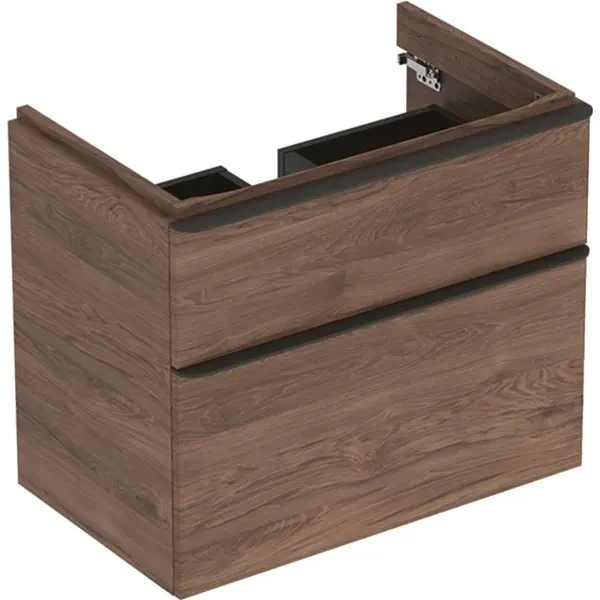 Geberit Smyle Square Masca lavoar baie suspendata cu 2 sertare 73x47 cm, maro (nuc american hickory)