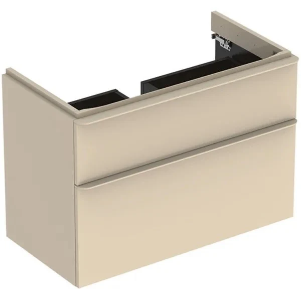 Geberit Smyle Square Masca lavoar baie suspendata cu 2 sertare 88x47 cm, bej (sand grey)