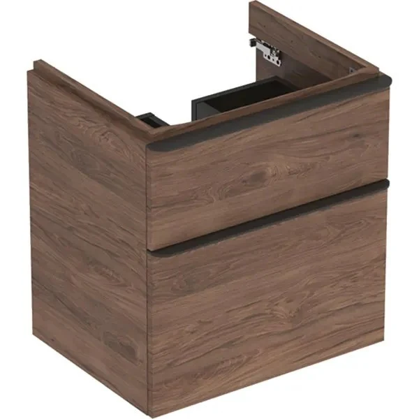 Geberit Smyle Square Masca lavoar baie cu 2 sertare, 58x47 cm, maro (nuc american hickory)