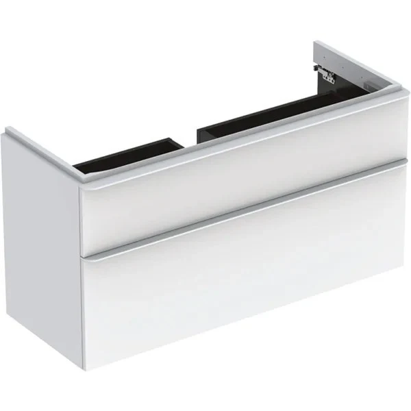 Geberit Smyle Square Masca lavoar baie cu 2 sertare 118x47 cm, alb lucios