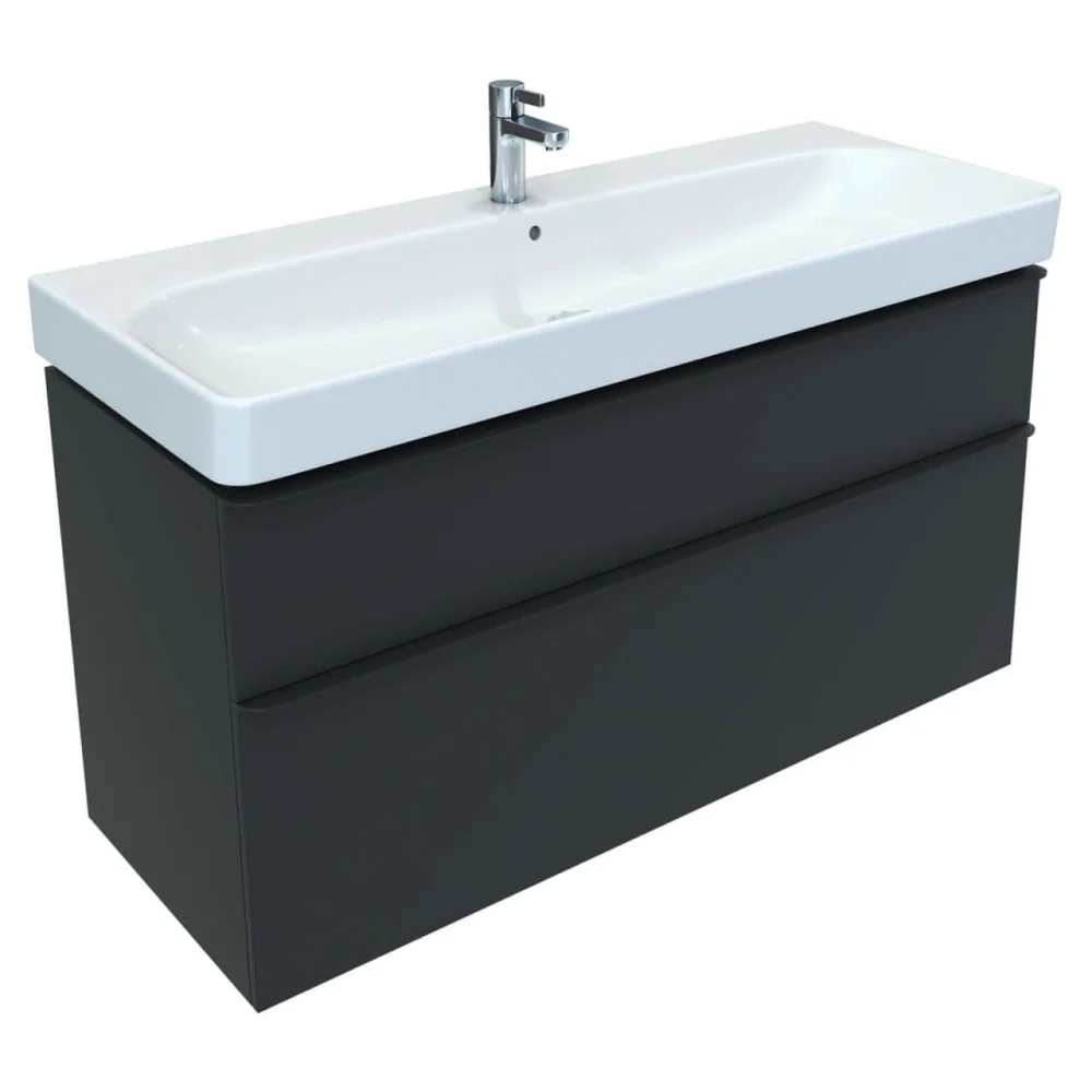Geberit Smyle Square Masca lavoar baie cu 2 sertare 118x47 cm, antracit mat (lava)