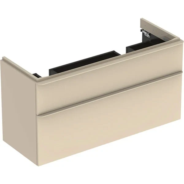 Geberit Smyle Square Masca lavoar baie dubla cu 2 sertare 118x47 cm, bej (sand grey)