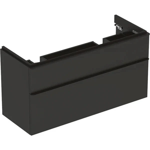 Geberit Smyle Square Masca lavoar baie dubla cu 2 sertare 118x47 cm, antracit mat (lava)