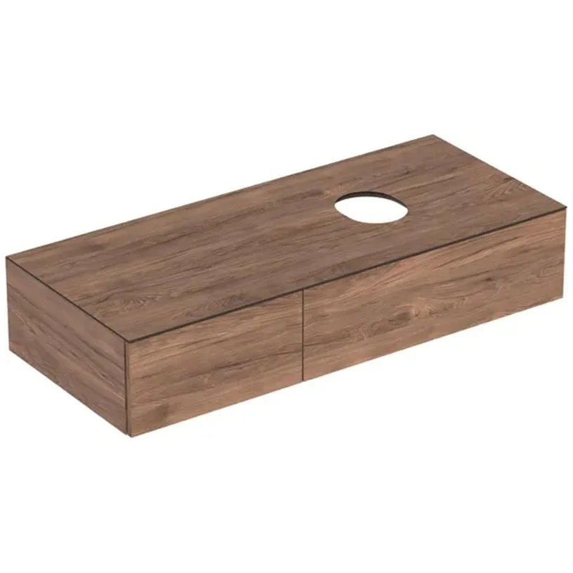 Geberit VariForm Masca lavoar baie 2 sertare 120x51 cm, maro (nuc american hickory)